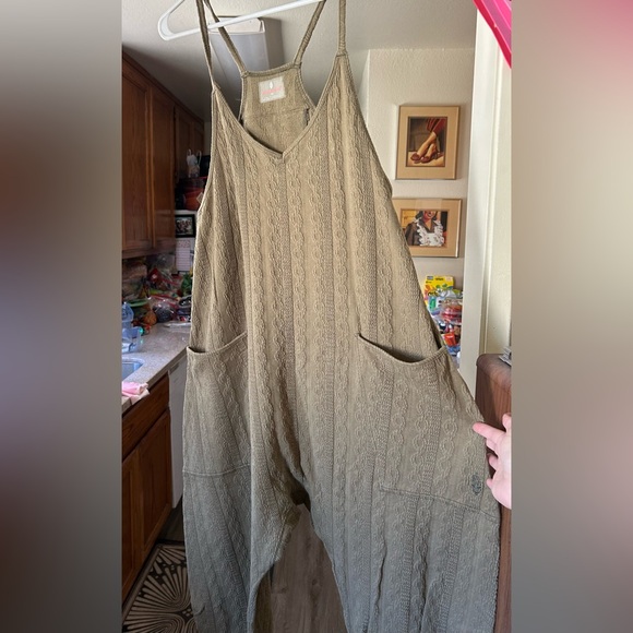 NWOT Free People Movement Hot Shot Cable Knit Onesie RARE - Light Army Green XS - Picture 4 of 16